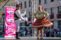 Bodkou programu je škola tanca čardáša v podaní Martina a Ivany Topoľovských z Parchovianky  (foto TV Košice)    